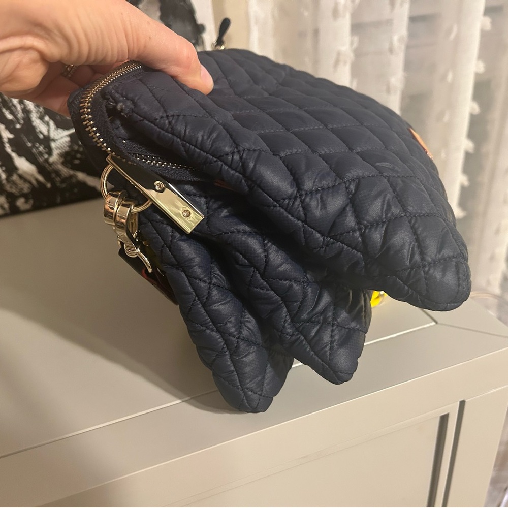 Navy, Yellow MZ Wallace Pippa Quilted Crossbody Bag - Picture 4 of 15